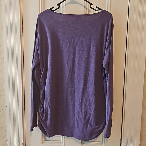 Purple Long Sleeve Maternity Top Side Ruching XXL - Picture 6 of 8